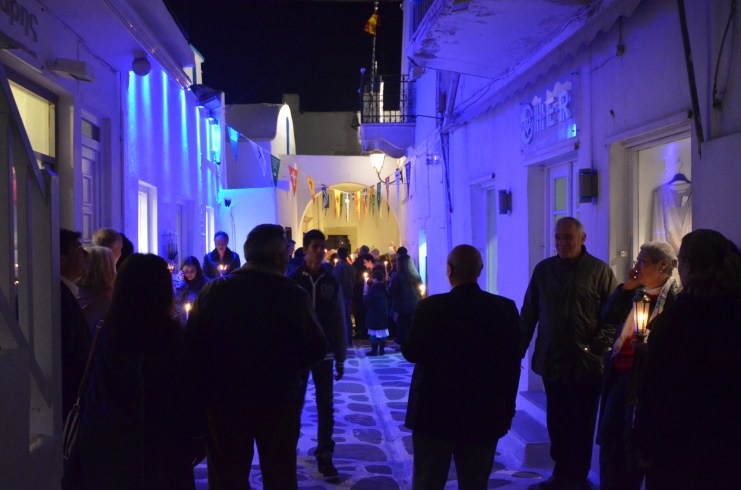 The Streets of Parikia at Easter